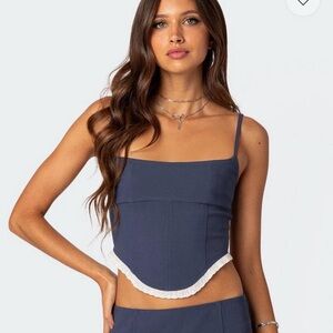 Edikted Navy Corset Top